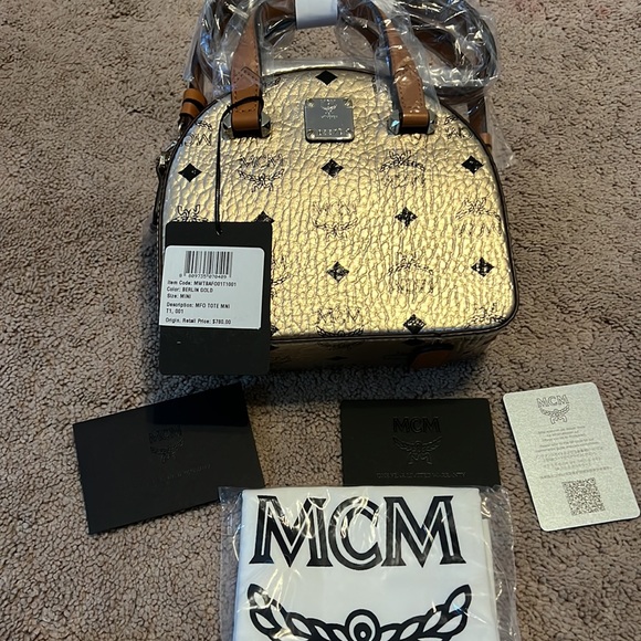Last one! MCM gold color mini crossbody bag $780+ tax - Picture 12 of 13